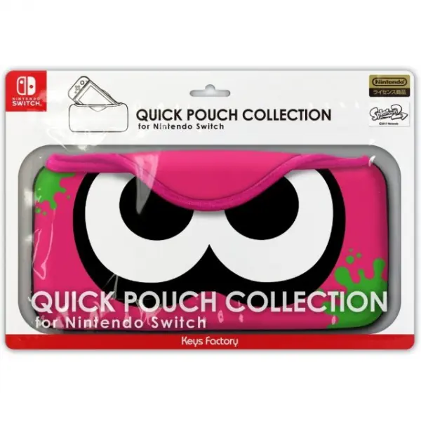 Splatoon 2 Quick Pouch Collection for Nintendo Switch (Neon Pink Squid)