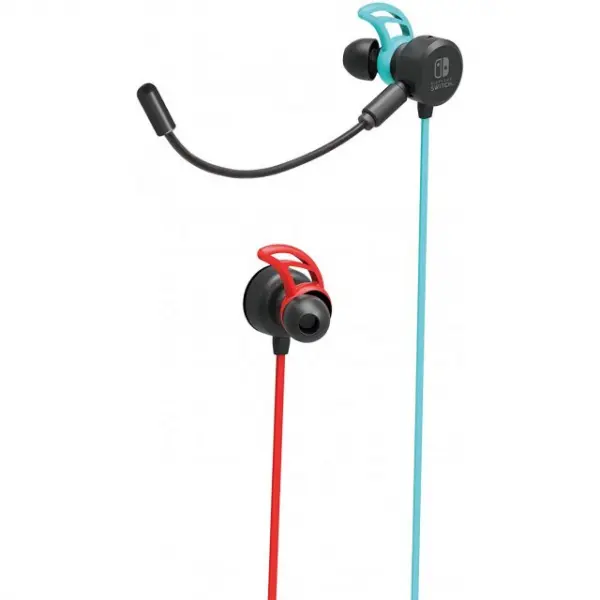 Hori Gaming Headset In-Ear for Nintendo Switch (Neon Blue x Neon Red)