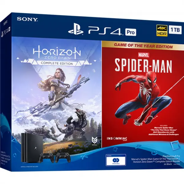PlayStation 4 Pro 1TB HDD Mega Pack (Marvel's Spider-Man Game of the Year Edition / Horizon Zero Dawn Complete Edition)