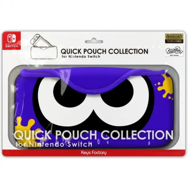 Splatoon 2 Quick Pouch Collection for Nintendo Switch (Neon Blue Squid)