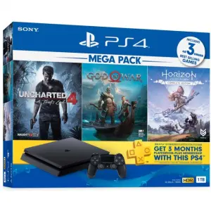 PlayStation 4 1TB HDD Mega Pack (God of War / Horizon Zero Dawn / Uncharted 4 )