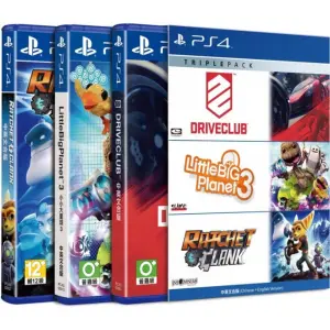 Playstation 4 Triple Pack 2 (Driveclub / LittleBigPlanet 3 / Ratchet & Clank)