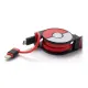 CHEERO 2in1 Retractable USB Cable with Lightning & micro USB POKEMON version 70cm RED