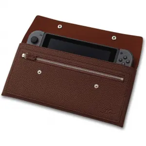Nintendo Switch / Light Case, Leather Cover, Thin, Lightweight, Leather, Organic EL Model (BLACK)