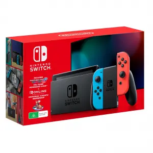 Nintendo Switch Neon Console With Mario Kart 8 Deluxe & 3 Month Switch Online