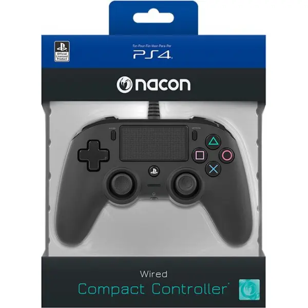 Nacon Wired Compact Controller for PlayStation 4 (Black) for PlayStation 4, Playstation 4 Pro