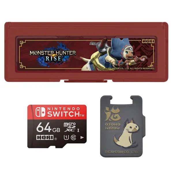 Monster Hunter Rise microSD Card 64GB + Card Case 6 for Nintendo Switch (Otomo Airou) for Nintendo Switch