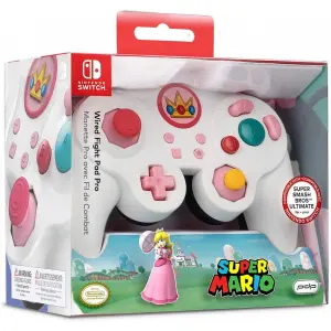 Super Mario Bros Princess Peach Wired Fight Pad Pro for Nintendo Switch