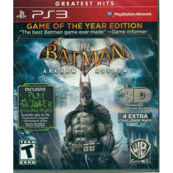 Batman: Arkham Asylum [Game of the Year Edition 3D] (Greatest Hits) for PlayStation 3
